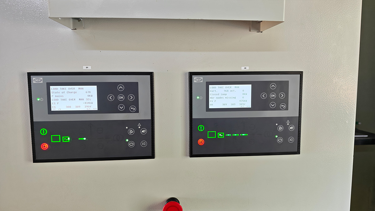 DEIF ASC 150 Storage and ASC 150 Solar controllers managing battery storage and solar PV at ION Energia's irrigation site in Brazil